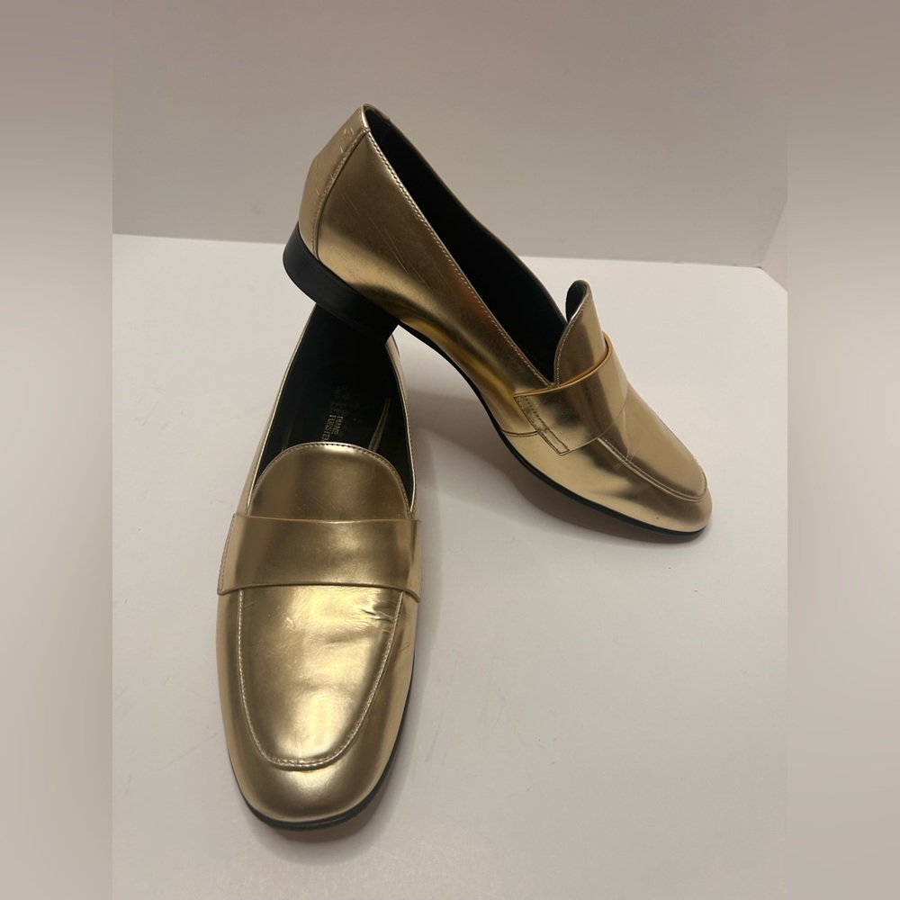 Diane Von Furstenberg Gold Metallic Loafers 6